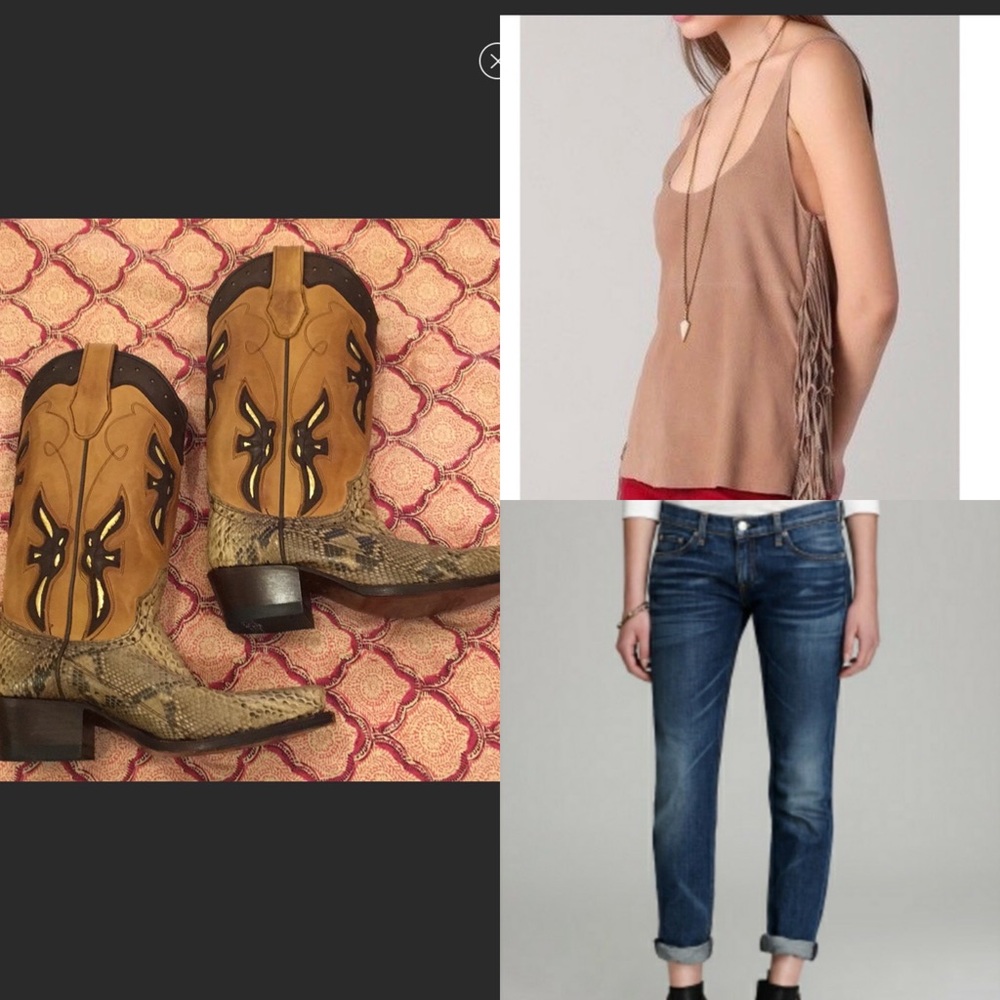 Frye python LE Jennifer Estes cowboy boots 5 Nashville Austin